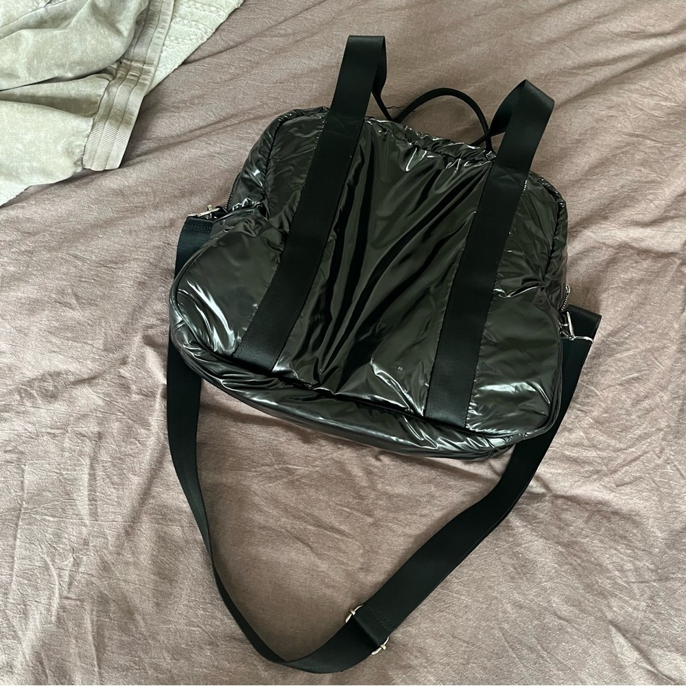 Unbranded Patent Black Shiny Small Gym Bag